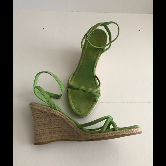 lime green wedge sandals